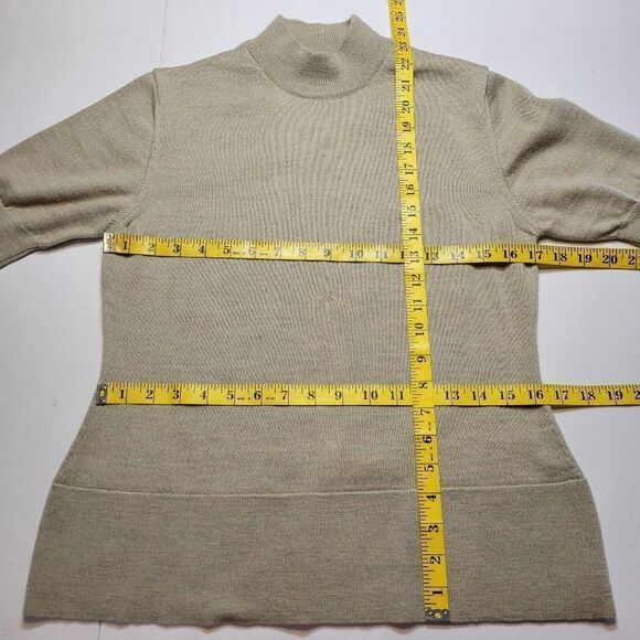 J. Peterman Co Italian Wool Sweater Set Mock Neck Short Sleeves Cardigan Long - Picture 8 of 12